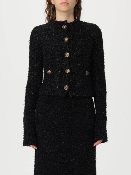 25SS 발렌시아가 트위드 크롭 가디건 793604T3328 1000 Black