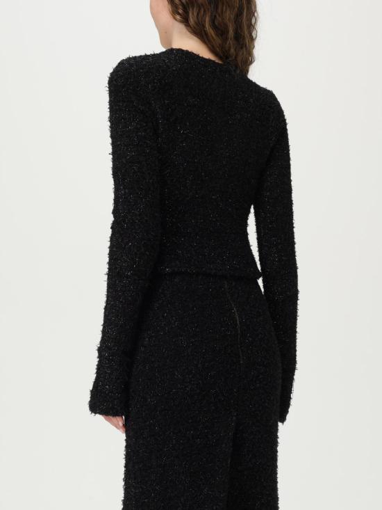 25SS 발렌시아가 트위드 크롭 가디건 793604T3328 1000 Black - BALENCIAGA