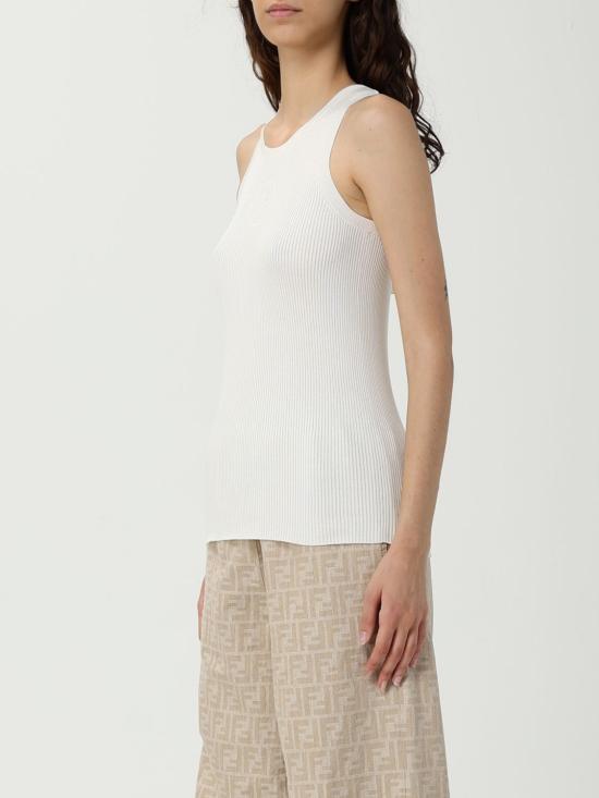 25FW 펜디 민소매 티셔츠 FZXD56AUI4 F08QQ White - FENDI