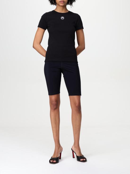 26SS 마린세르 문 로고 저지 베이비핏 티셔츠 WTT012ACJER0008 BK99 Black - MARINE SERRE