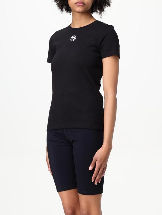 26SS 마린세르 문 로고 저지 베이비핏 티셔츠 WTT012ACJER0008 BK99 Black - MARINE SERRE