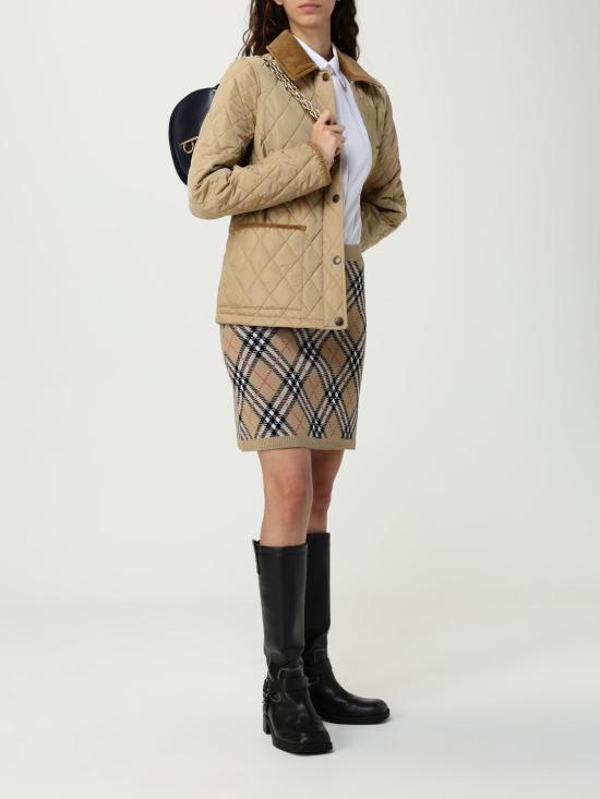 25FW 버버리 체크 울 스커트  8110604 Sand - BURBERRY