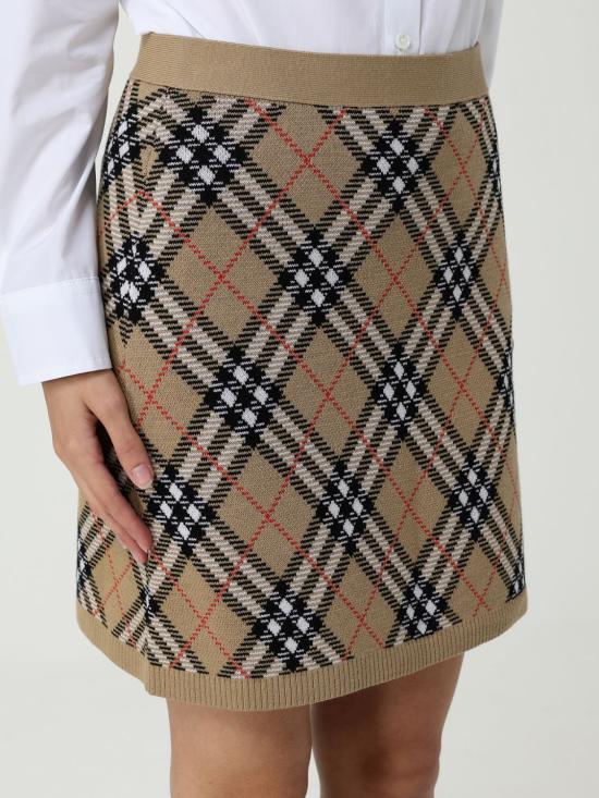 25FW 버버리 체크 울 스커트  8110604 Sand - BURBERRY