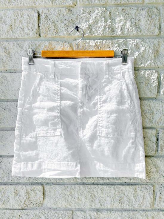  프랭크 앤 에일린 숏 스커트 프랭크 앤 아일린 제임슨 스커트 화이트 퍼포먼스 리넨