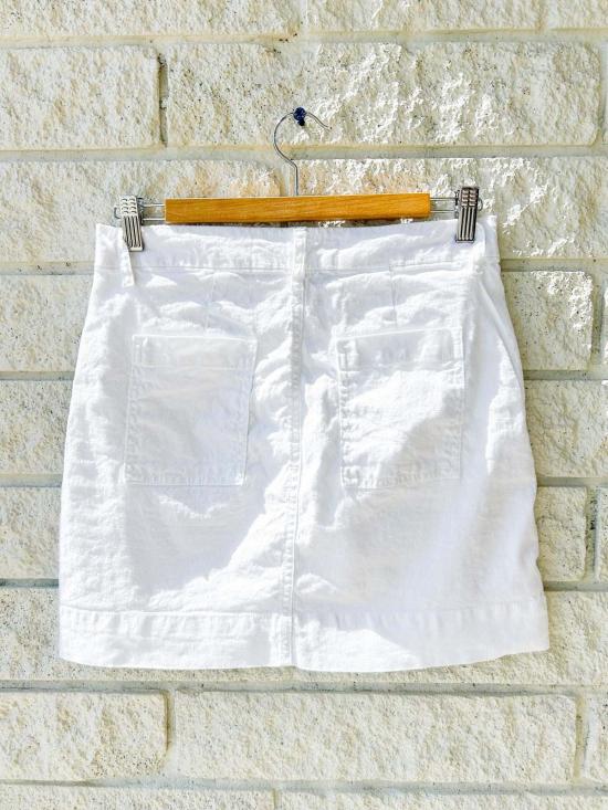  프랭크 앤 에일린 숏 스커트 프랭크 앤 아일린 제임슨 스커트 화이트 퍼포먼스 리넨 - FRANK & EILEEN