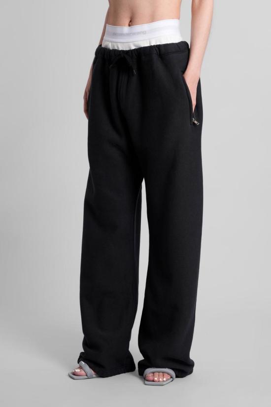 25FW 알렉산더 왕 트레이닝/조거 팬츠 392044 4CC1244349 Black - ALEXANDER WANG