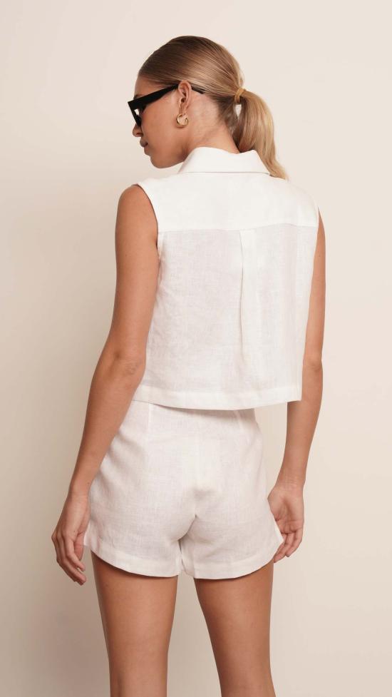  파렌테지 민소매 티셔츠 베일 탑 화이트 - PARENTEZI