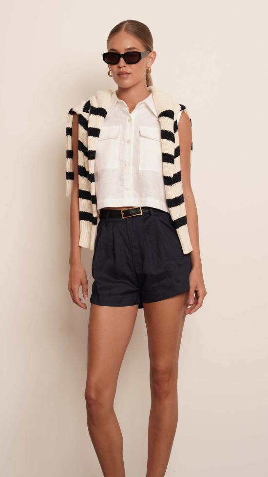  파렌테지 민소매 티셔츠 베일 탑 화이트 - PARENTEZI