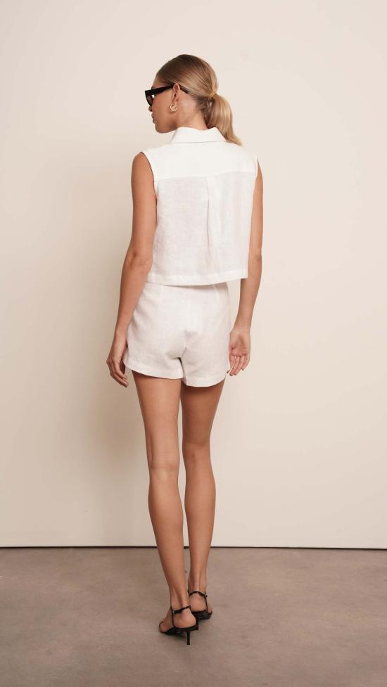  파렌테지 민소매 티셔츠 베일 탑 화이트 - PARENTEZI