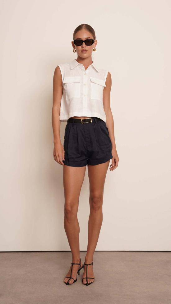  파렌테지 민소매 티셔츠 베일 탑 화이트 - PARENTEZI