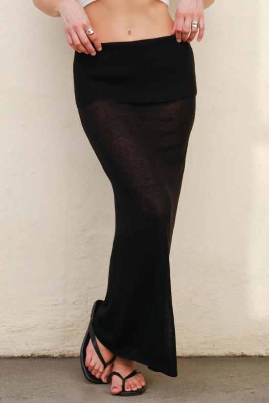  길 롱 스커트 젤 대니 스커트 블랙 - GEEL