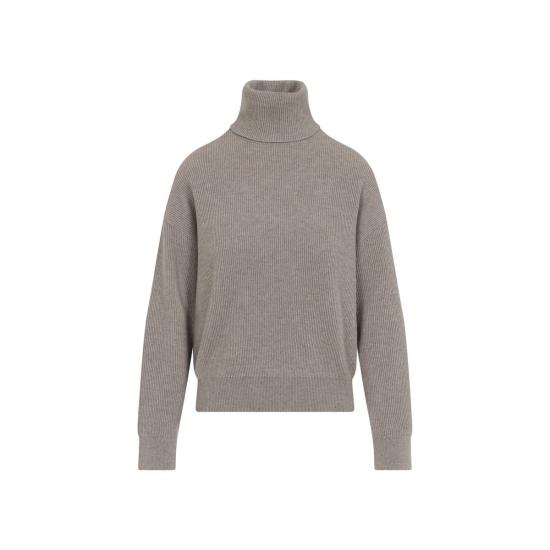 25FW 브루넬로 쿠치넬리 울 캐시미어 실크 스웨터  M16129313 077 BROWN