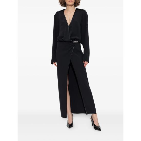 25FW 디 아티코 롱 원피스 251WCW00242 ACC001AA 100 BLACK - THE ATTICO