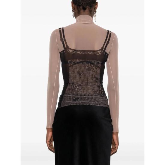 25SS 발렌시아가 트롱프 뢰유 란제리 탑 829214 4F4B4 1094 NEUTRALS BLACK - BALENCIAGA