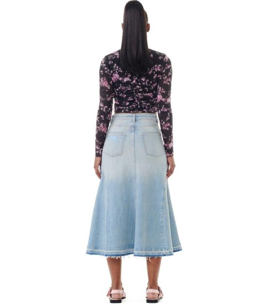  가니 데님 스커트 J1474 091 34 Light Blue - GANNI