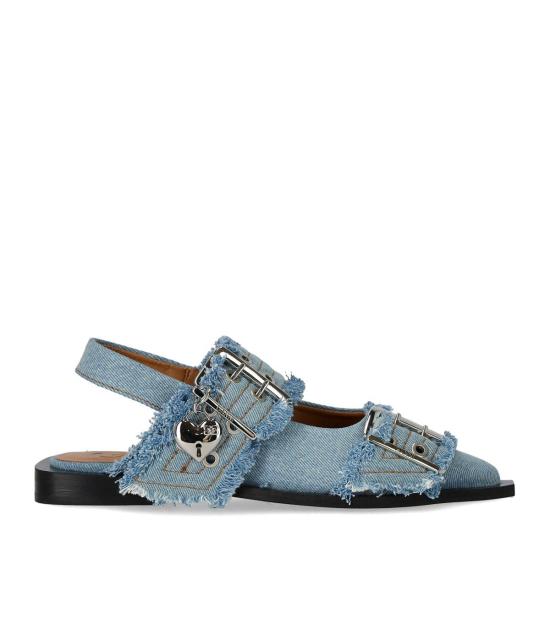 25SS 가니 데님 참스 페미닌 버클 발레리나 S2939 928 36 Light Blue