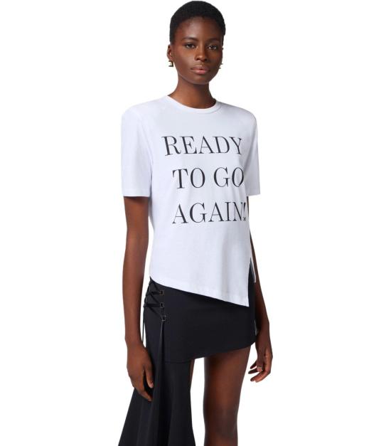 25SS 엘리자베타프랜치 반팔 티셔츠 MA03451E2 270 38 White - ELISABETTA FRANCHI
