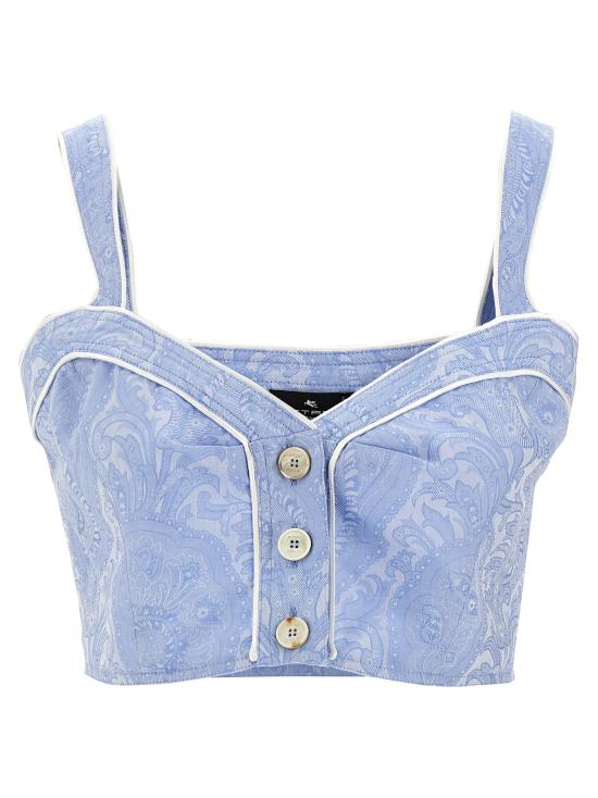 25SS 에트로 민소매 티셔츠 WRJA010199TJ562B1581 Light Blue