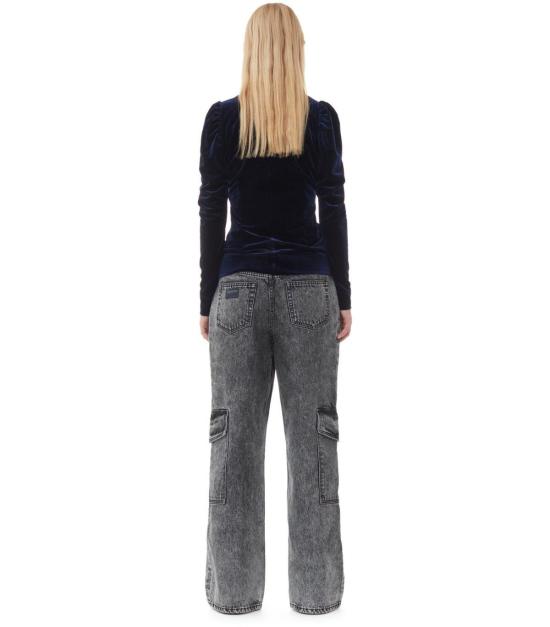  가니 긴팔 티셔츠 T3698 707 34 Blue - GANNI