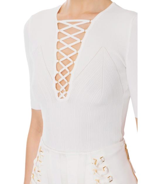 25SS 엘리자베타프랜치 반팔 티셔츠 MK57B52E2 360 40 Ivory - ELISABETTA FRANCHI
