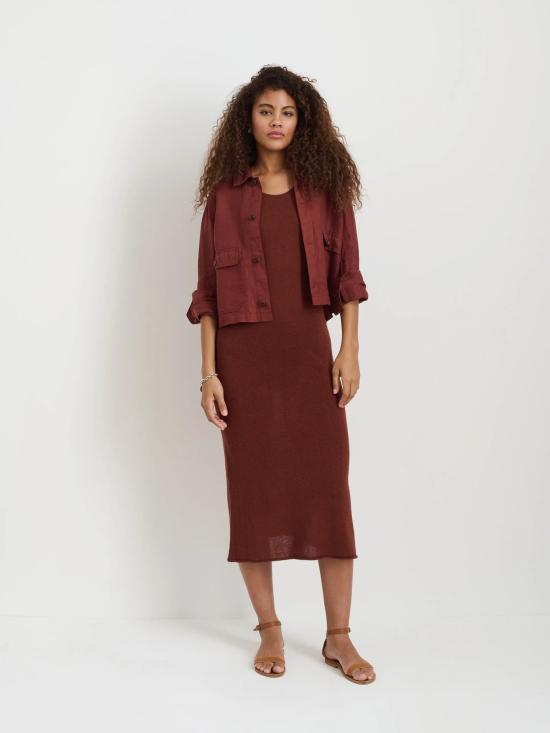  알렉스 밀 자켓 크롭 리넨 워크 재킷 시에라 브라운 - ALEX MILL