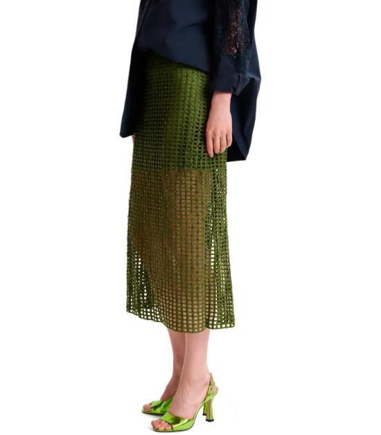 25SS 에센셜앤트워프 롱 스커트 HANDKERCHIEF KG14 34 Green - ESSENTIEL ANTWERP