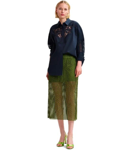 25SS 에센셜앤트워프 롱 스커트 HANDKERCHIEF KG14 34 Green - ESSENTIEL ANTWERP