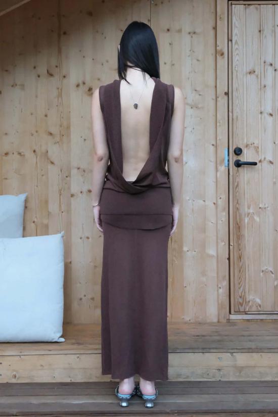  길 롱 스커트 젤 대니 스커트 브라운 - GEEL