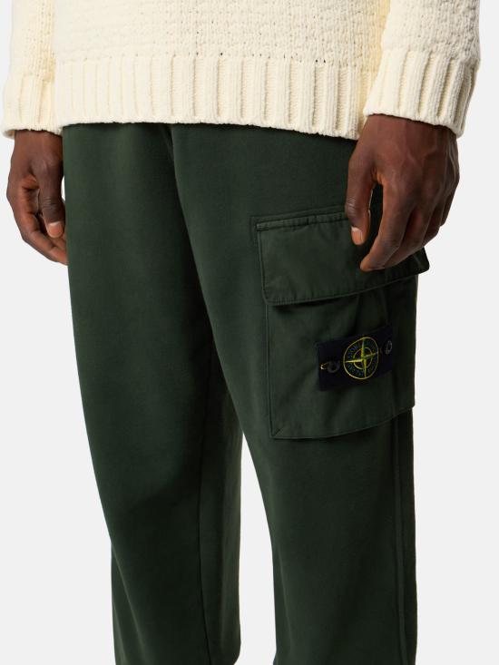 25FW 스톤 아일랜드 6200003 오다닉 코튼 플리스 레귤러 핏 조거 트레이닝/조거 팬츠 K2S15 6200003 S0A20 V005E Juniper - STONE ISLAND