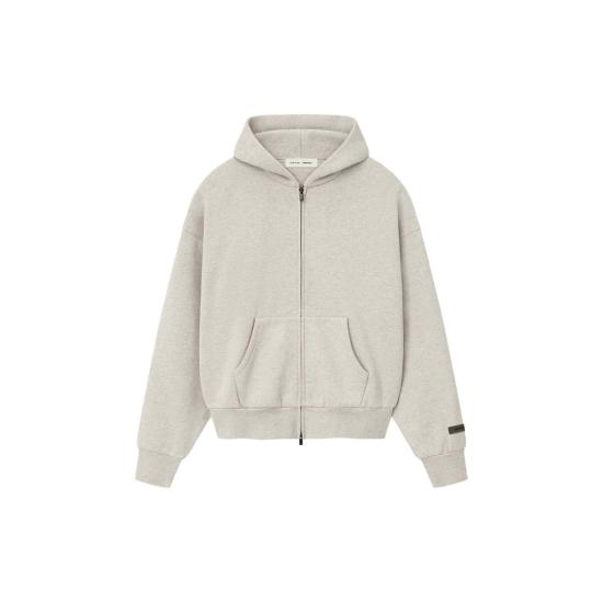  피어오브갓 후드 티셔츠 피어 오브 갓 클래식 핏 플리스 지퍼업 후드 헤더 스톤 - FEAR OF GOD