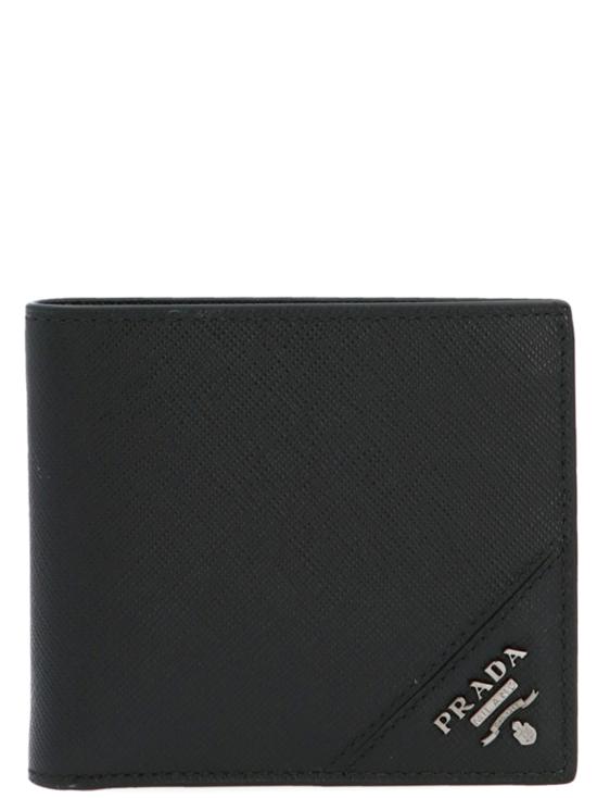 26FW 프라다 로고 리나일론 레더 월렛 2MO513QMEF0002 Black