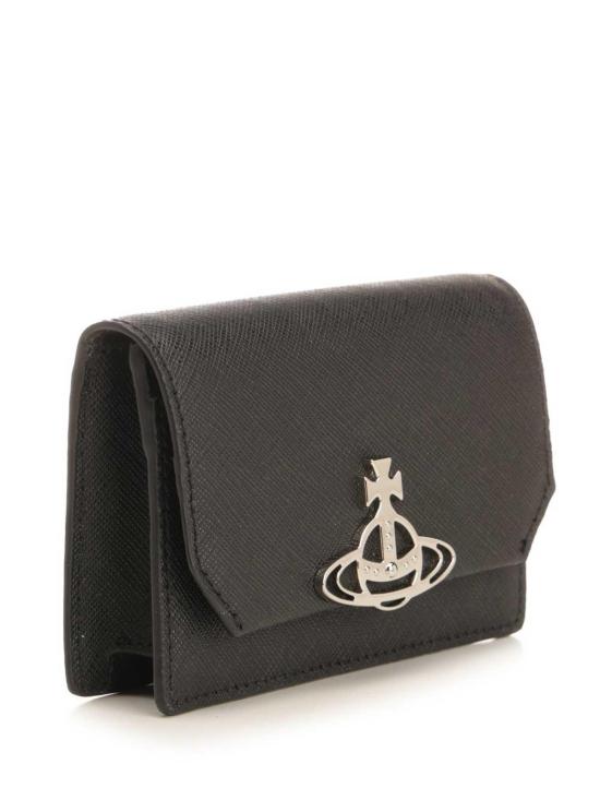 26SS 비비안웨스트우드 사피아노 카우 레더 카드 홀더 5115002OWL001NN401 Black - VIVIENNE WESTWOOD