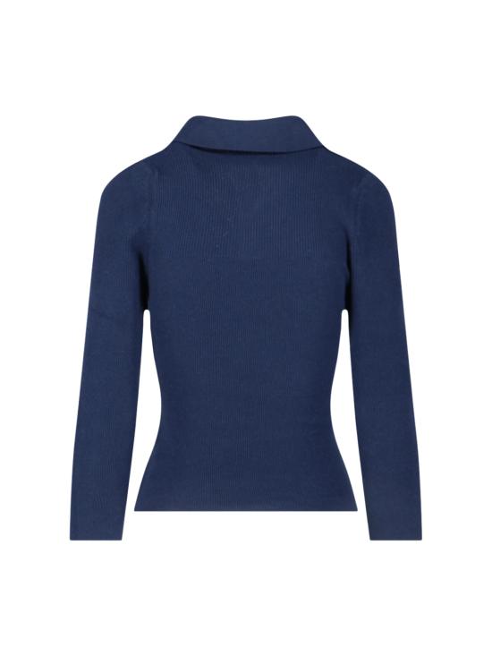 25FW 비비안웨스트우드 MARINA 마리나 오브 자수 폴로 스웨터  18030040 Y001V K410 Blue - VIVIENNE WESTWOOD