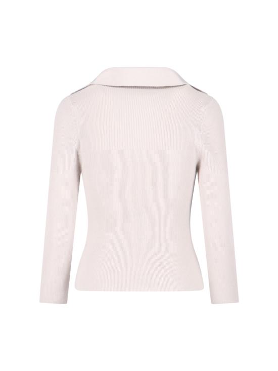 25FW 비비안웨스트우드 MARINA 마리나 오브 자수 폴로 스웨터  18030040 Y001V A402 White - VIVIENNE WESTWOOD