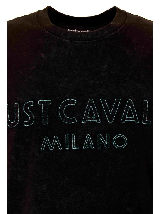 25SS 저스트까발리 반팔 티셔츠 78OAHA03 CJW71899 Black - JUST CAVALLI