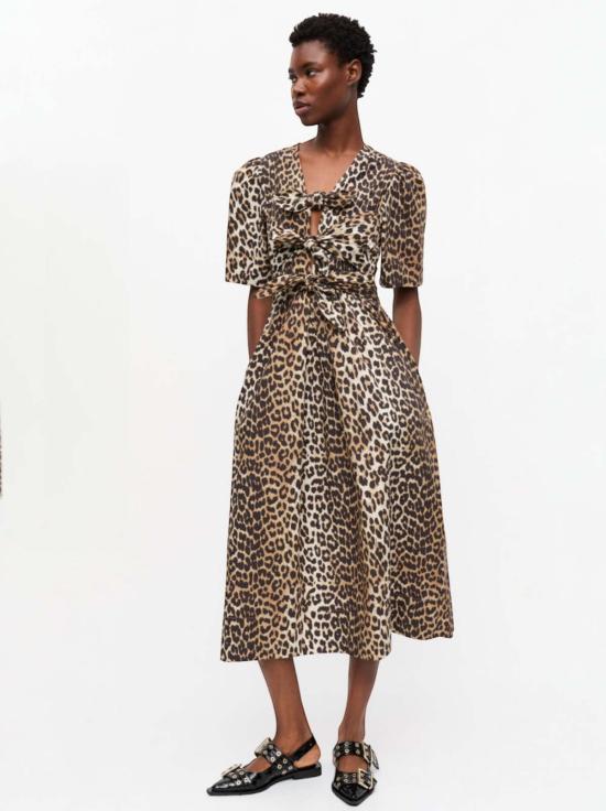  가니 숏 원피스 타이 스트랩 미디 드레스