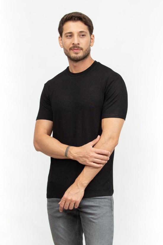 25FW 엠포리오 아르마니 반팔 티셔츠 8N1TF0 1JCDZ 0999 Black - EMPORIO ARMANI