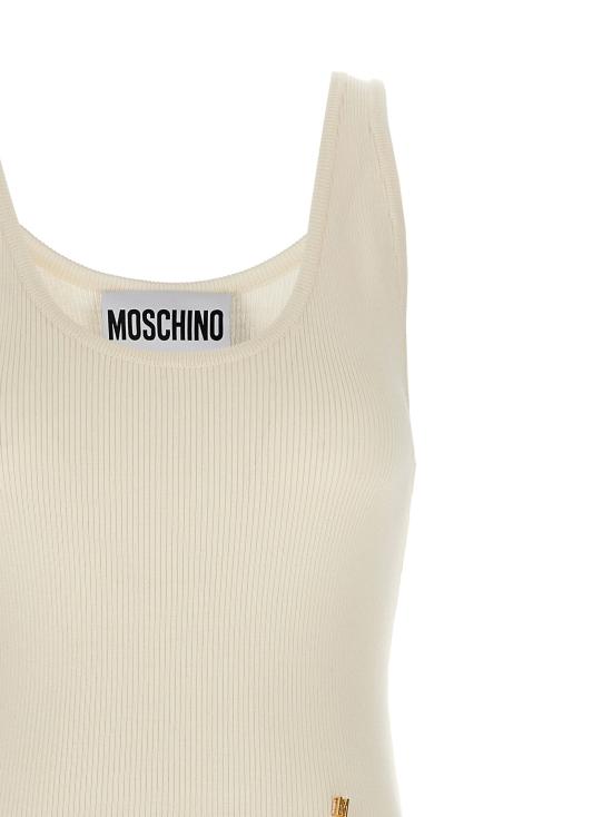 25SS 모스키노 민소매 티셔츠 A088205010002 White - MOSCHINO