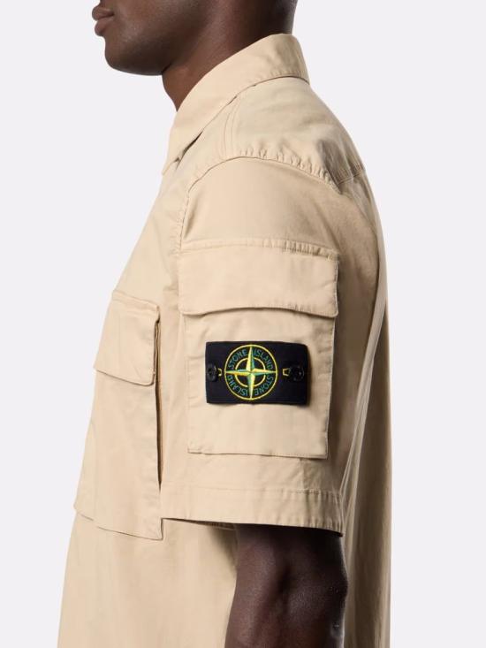 25FW 스톤 아일랜드 반팔 셔츠 K2S151100007S0010 V009A DESERTSAND - STONE ISLAND