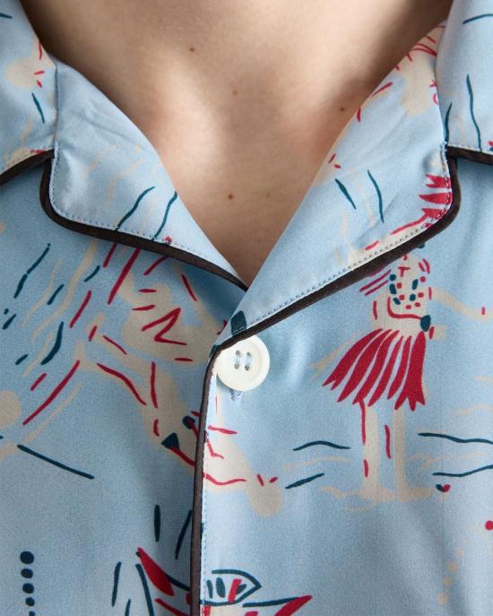 25FW 프라다 반팔 셔츠 UCS52417OY F0076 CELESTE - PRADA