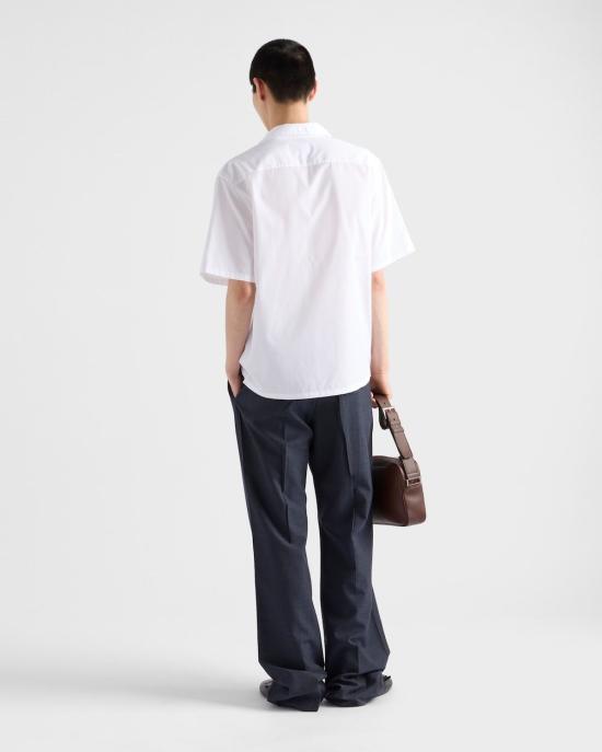 25FW 프라다 반팔 셔츠 UCS52410IV F0009 BIANCONERO - PRADA