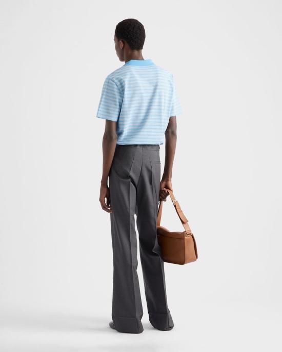 25FW 프라다 폴로 티셔츠 UJN76517KS F014E AZURRONERO - PRADA