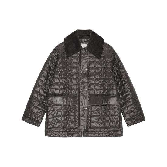 26SS 가니 샤이니 퀼트 미디 자켓  W0343 252 GREY