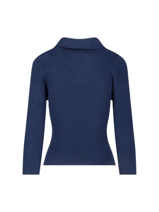 25FW 비비안웨스트우드 MARINA 마리나 오브 자수 폴로 스웨터 18030040 Y001VK410 BLUE - VIVIENNE WESTWOOD