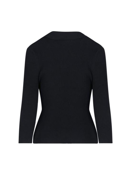 25FW 비비안웨스트우드 MARINA 마리나 오브 자수 폴로 스웨터 18030040 Y001VN401 Black - VIVIENNE WESTWOOD