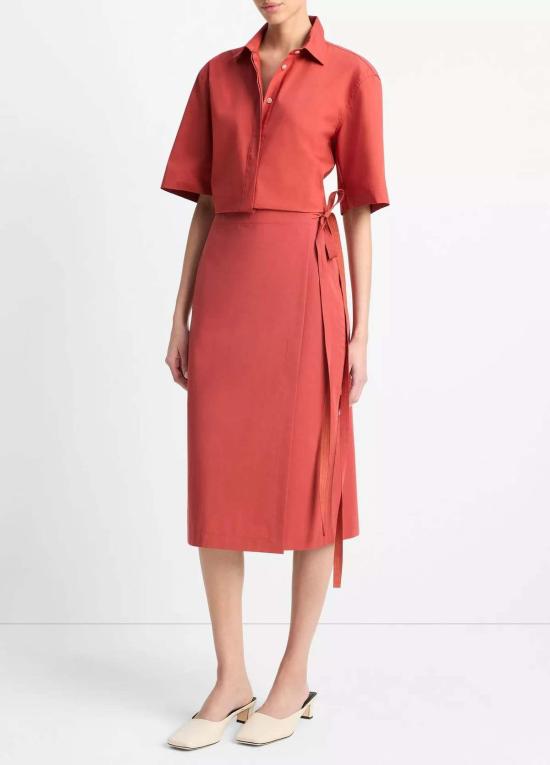  빈스 미디 스커트 랩 스트레이트 스커트 - VINCE