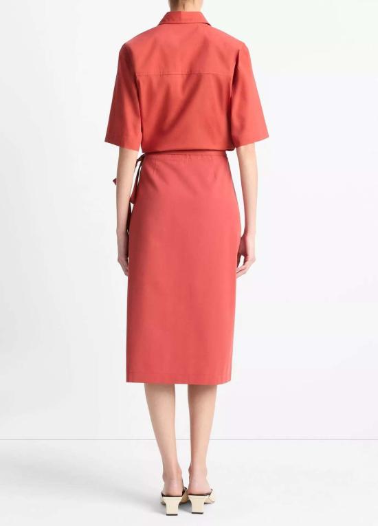  빈스 미디 스커트 랩 스트레이트 스커트 - VINCE