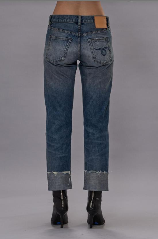  알13 데님 팬츠 R13 커프드 로미오 셀비지 진 에스틴 셀비지 블루 - R13