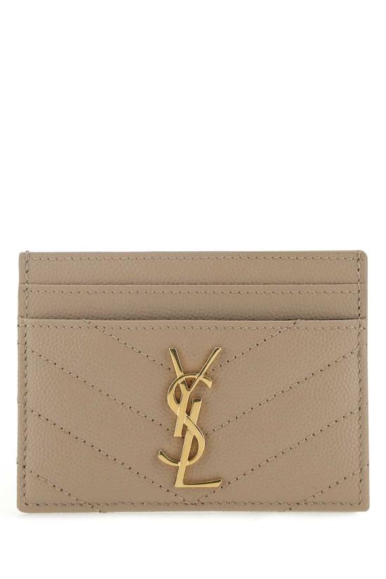 26FW 생로랑 카산드라 마틀라세 카드 케이스 423291BOW01 2721 Beige o Tan