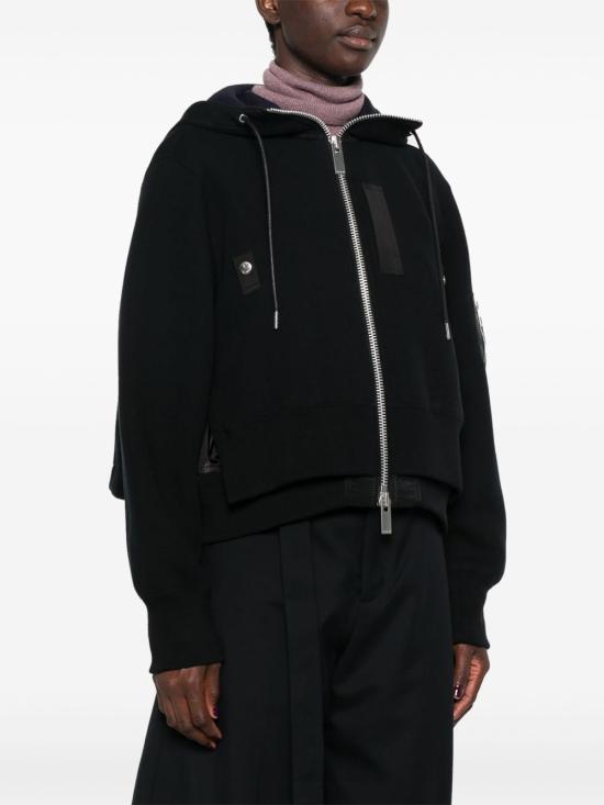 25FW 사카이 후드 티셔츠 SCW 231 002 Black - SACAI